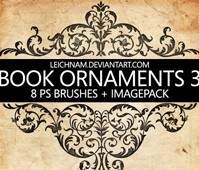 Book Ornaments Brushes