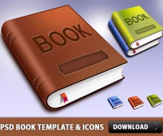 Book Template And Icons Free Psd File