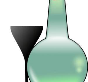 Bottle Of Absinthe And Cup Clip Art