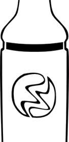 Bottled Drink B And W Clip Art