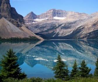 ボウ湖カナダ満ちた風景