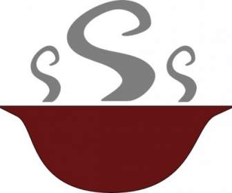Schüssel Mit Dampfenden Suppe-ClipArt