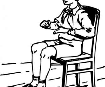 Boy Sitting In Chair Clip Art