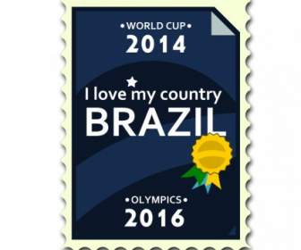 Brésil-timbre-poste