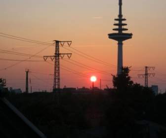 Bremen Sonnenuntergang Nachleuchten