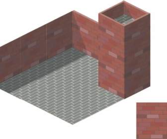 Brick Tile Isometric Clip Art