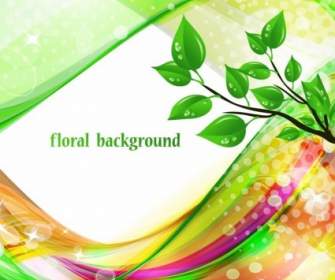 Bright Abstract Green Floral Background