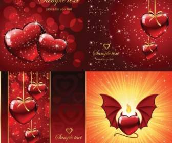 Bright Heartshaped Background Pattern Vector