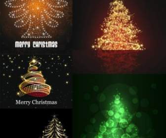 Bintang Terang Pohon Natal Vektor