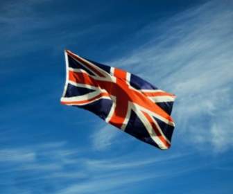 Bandera Británica En El Viento