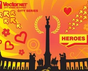 Vector Quadrados De Heróis De Budapeste