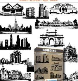Enciclopédia Edifícios Em Vetor E Photoshop Pacote Escova