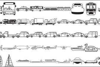 Buses Taxis Mixer Ships Space Shuttles Excavators