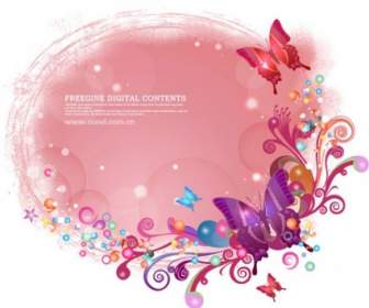 Butterflies And Colorful Background Pattern Vector