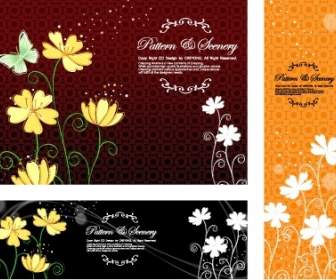 Butterfly Flowers Vector Background Classical Pattern