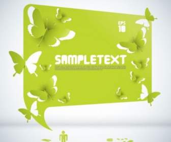 Butterfly Paper Cutting And Dialog Vector