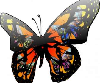 Butterfly With Lighting Effect Clip Art