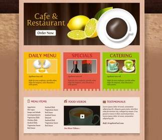 咖啡廳、 餐廳和範本 Psd