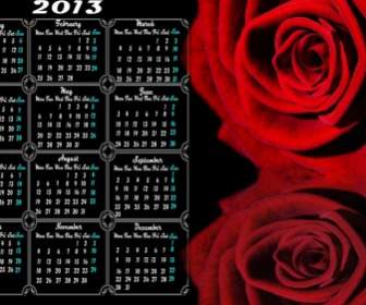 日历和玫瑰