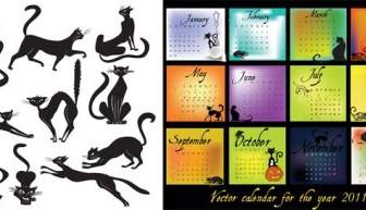 Kalender Schwarz Thema Vektor