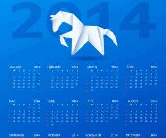 Kalender Mit Einem Papier-Pferd