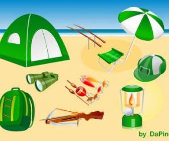 Camping, Caza Y Pesca Vector Pack