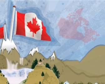 Cartolina Paesaggio Canadese