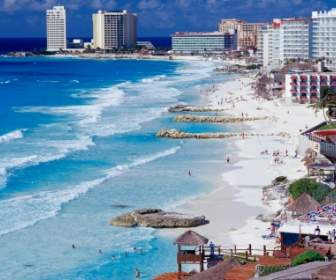 Cancun Shoreline Hình Nền Mexico Thế Giới