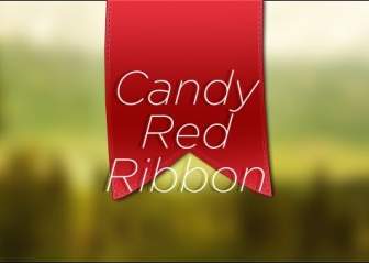 Candy Red Ribbon Psd