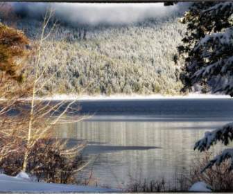 Canim Lake Sonnigen Winter