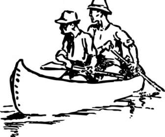 Canoe Traveling Clip Art