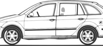 Car Compact Fabia Side View Clip Art