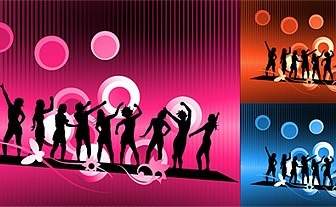 Carnival Characters In Silhouette Vector