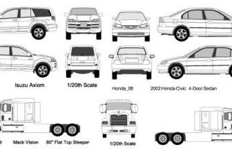 Vector De Automóviles Y Camiones