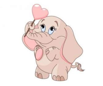 Vector De Dibujos Animados Bebé Elefante