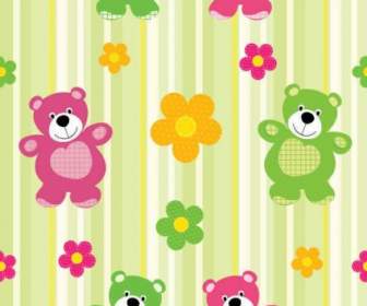 Cartoon Bear Pattern Vector Background