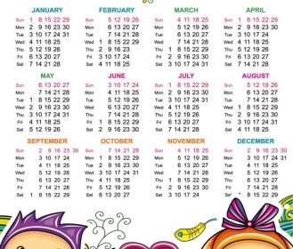 Kartun Vektor Kalender