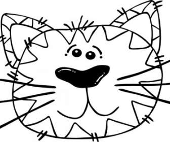 мультфильм кошка лицо контура картинки