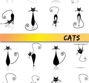 Vetor De Gato De Desenho Animado