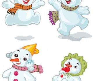 Cartoon Christmas Snowman Vector