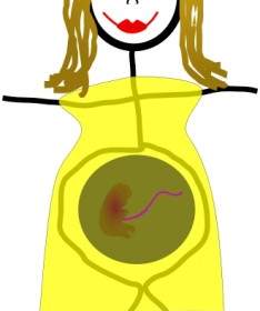 Cartoon Zeichnung Der Schwangeren Frau ClipArt