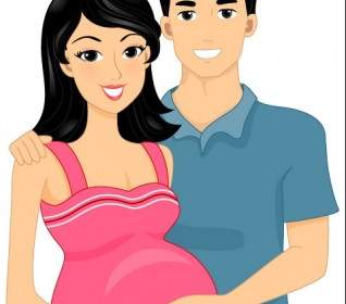 Vector De Dibujos Animados Embarazadas
