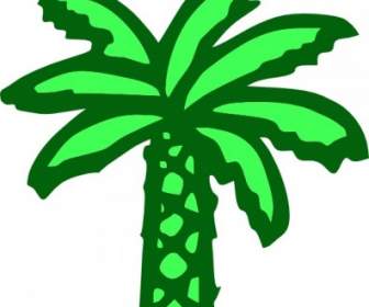 卡通绿色棕榈树剪贴画