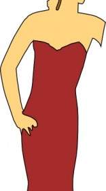 Cartoon Lady Wearing Fashion Dress Clip Art