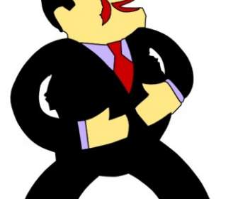 Cartoon Man Wearing Suit Tie Clip Art