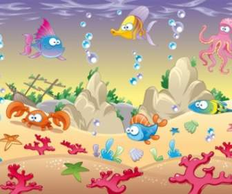 мультфильм морских животных вектор