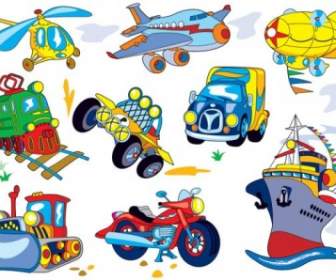 Cartoon Means Of Transport Vector