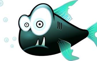 Cartone Animato Piranha Pesci ClipArt