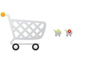 Dessin Animé Shopping Cart Icône Psd En Couches