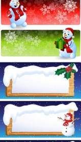 мультфильм снеговик баннер вектор